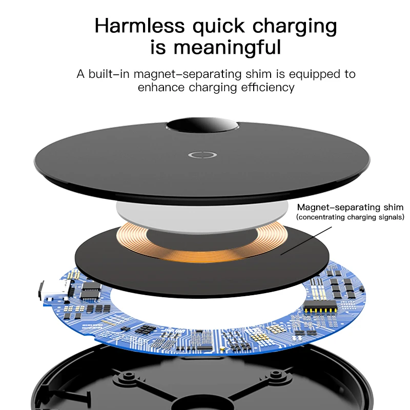  Baseus LED Digital Display Qi Wireless Charger For iPhone 11 Pro Max Xs XR X 10W Qi Wireless Fast C