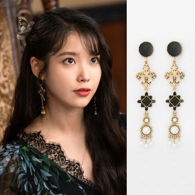Винтаж DEL LUNA отель IU корейский dramas ТВ мода Личность Серьги Элегантный для женщин