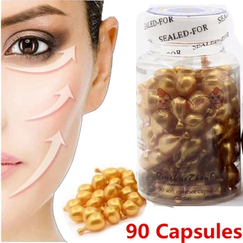 

90 Pcs/Bottle Capsules Facial Serum Hydrating Smooth Fine Line Firming Skin Anti-wrinkles Anti-aging Face Essence