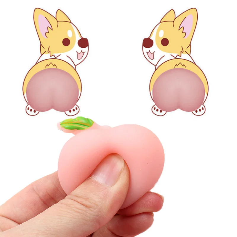 Веселая игрушка персиковая свинка собака игрушка-антистресс мягкая сжимаемая
