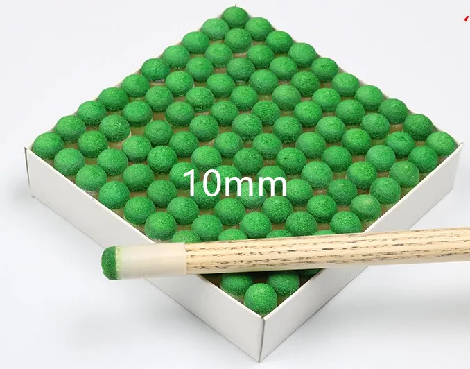 10mm green Suzakoo бильярдный кий наконечник головка одну коробку горлышком аксессуары - Цвет: 10mm green