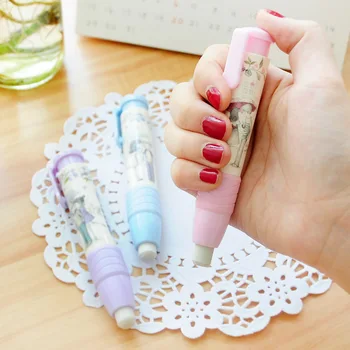 

1 PCS Kawaii Automatic Rubber Eraser for Kids DIY Painting Pencil Eraser Student Writing Correction Tool School Office Supplies
