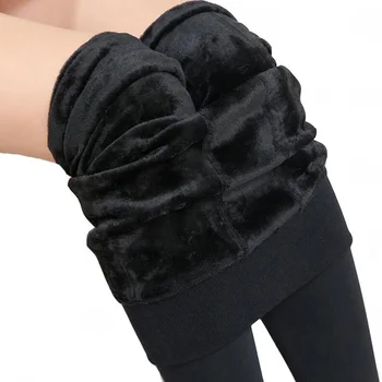 Winter Leggings Knitting Velvet Casual Legging New High Elastic Thicken Lady s Warm Black Pants