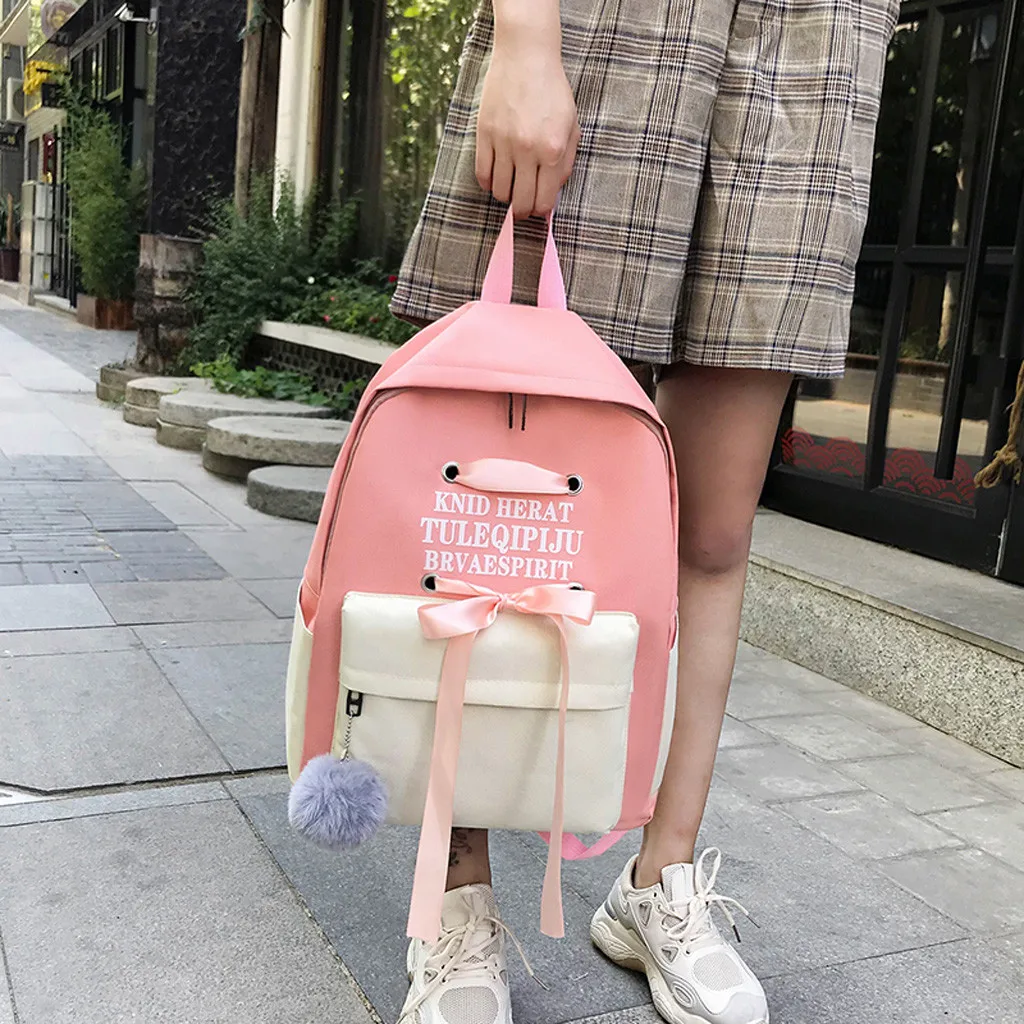Повседневный школьный рюкзак Bolsa для девочки-подростка, водонепроницаемый нейлоновый рюкзак для ноутбука Mochila Escolar с брелком# G7