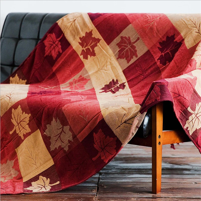 

Chunky Knit Blanket Bohemian Spring and Autumn Maple Leaf Pattern Sofa Blanket Christmas Decorations for Home Weighted Blanket