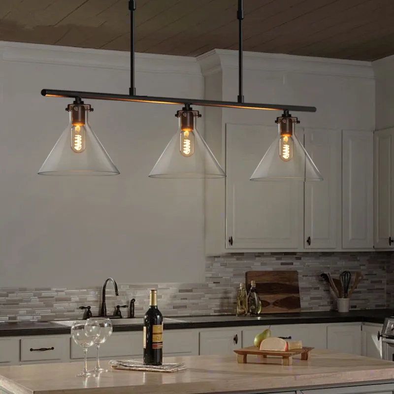 Стеклянные подвесные лампы в скандинавском стиле кухонный современный