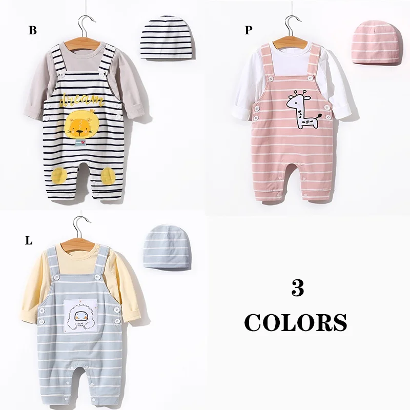 Осенний милый комбинезон для мальчиков, комплект одежды, детский комбинезон, комбинезон с шапочкой, костюм для новорожденных девочек