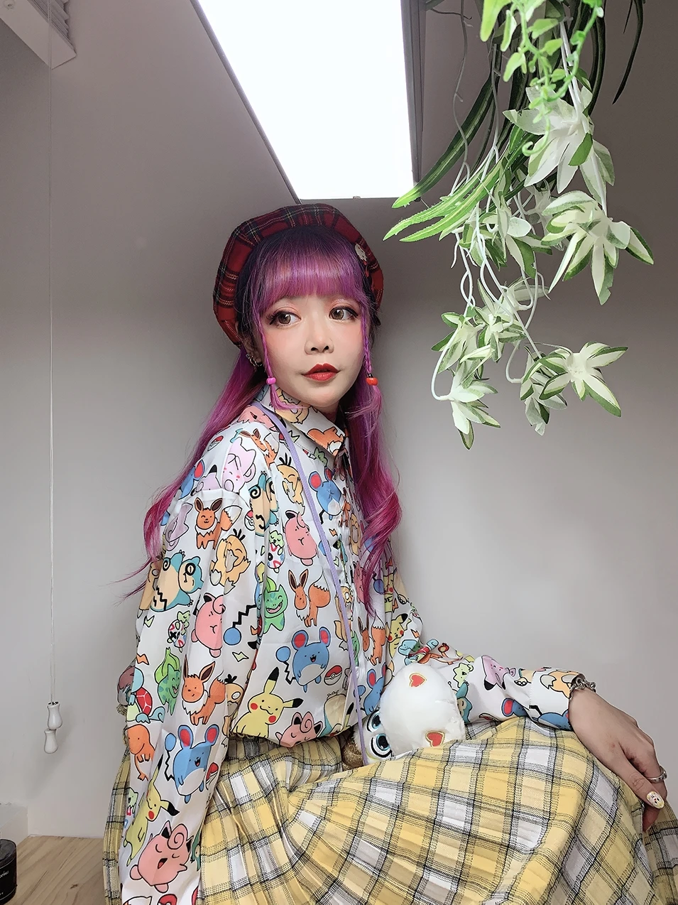 Японский веселое Harajuku мультфильм Толстовка Harajuku рубашки шифоновые свободные для девушек-студенток; биссером тонкие рубашки