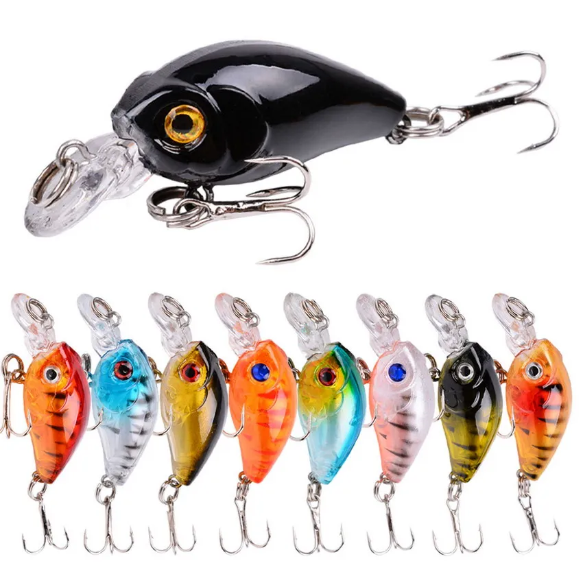 9Pcs 크랭크 낚시 미끼 세트 4.5cm 3.5g 미니 크랭크 베이트 미노우 워 블러 루어 피쉬 태클 탑 워터 수영 크랭크 베이트 키트