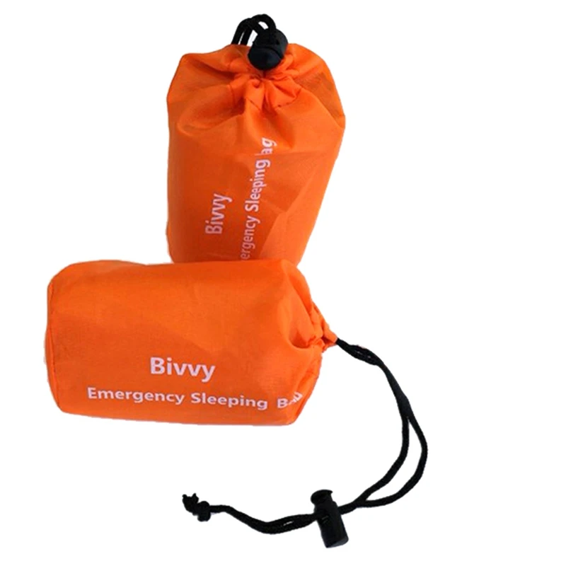 2-Pack Emergency Sleeping Bag Thermal Waterproof Survival Blanket for Outdoor Camping Hiking | Спорт и развлечения