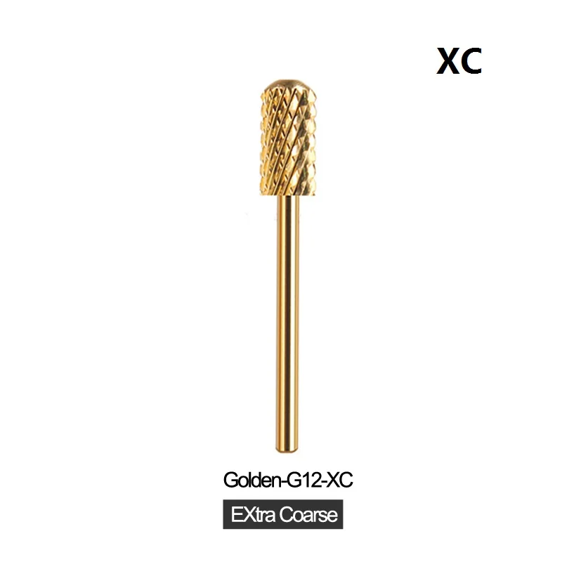 Golden-G12-XC RIKONKA сверла для ногтей из золотистого карбида, аксессуары для маникюрного станка, керамические фрезы для маникюра, электрические пилки для ногтей - Цвет: Golden-G12-XC