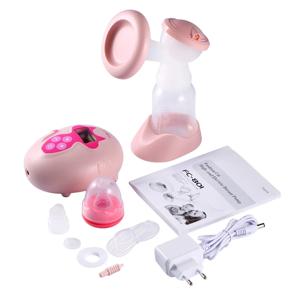 Portable Comfortable BPA Free Mute Single Electric Comfort Breast Pump with the Large LCD 9 Levels Adjustment