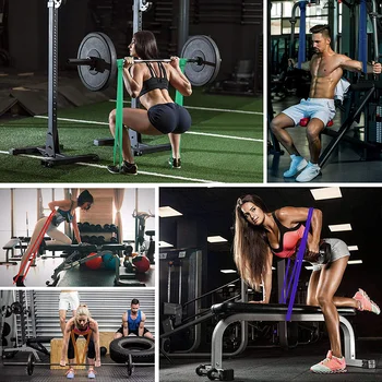 Fitness Band Pull Up Elastic Bands Rubber Resistance Loop Power Band Set 6