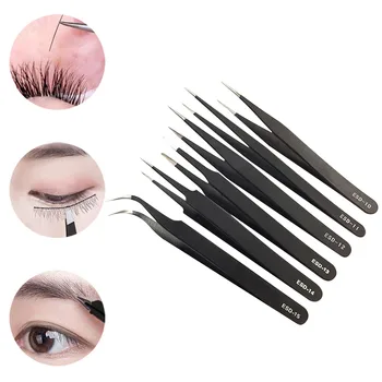 

1 Pcs Multifunction Professional Antistatic Stainless Steel Tweezers Make-Up For Hair Cleaning And Eyelashes Stainless Tweezers
