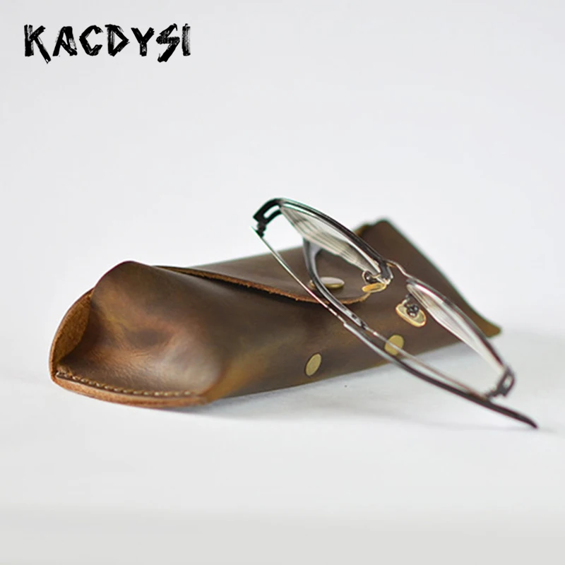 KACDYSI ретро унисекс солнцезащитные очки кошелек натуральная воловья кожа роскошные мужские очки Чехол для женщин Мода последние очки коробка