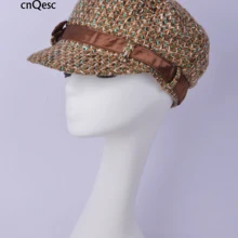 Кофейный зеленый Модный вязаный твидовый головной убор кепка газетчика женская зимняя шапка берет шляпа для дерби