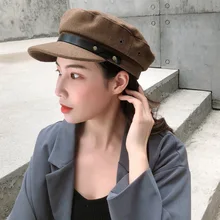 Фуражка военная кепка кепка военная кепки кепи женская Шапки военная кепка шапки фуражка капитана кепи кепка армейская Новые черные шляпки из шерсти моряка Женская плоская кепка модная шляпа Gorras Военная Кепка