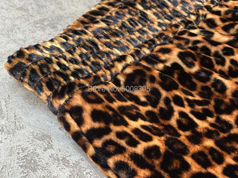 Леопардовые бархатные шелковые длинные брюки с эластичным поясом; модные мягкие прямые брюки; 2020FW