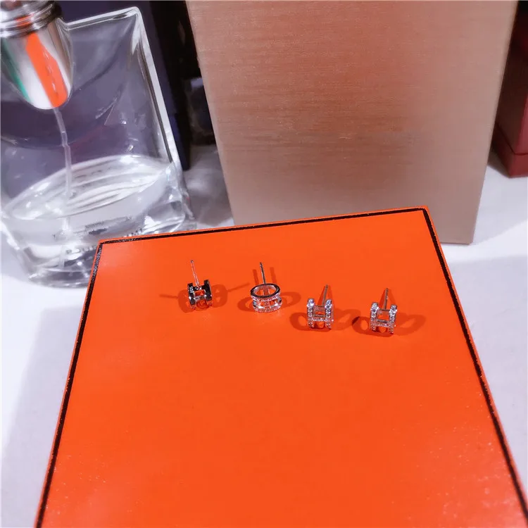 Модные серьги-гвоздики из стерлингового серебра S925 пробы с буквой в форме буквы «H», циркониевые сережки Solis из серебра ААА для женщин и девушек, ювелирные изделия для свадебной вечеринки