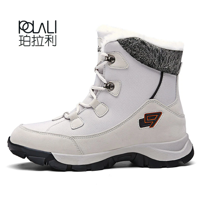 huise POLALI Unisex Hiking Shoes Men Winter Snows Boots Waterproof Sport Climbing Mountain Hunting Trekking Woman Big Size 35-47 - Цвет: huise