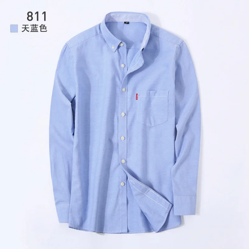 Модная мужская Весенняя однобортная рубашка с длинным рукавом Camisa, дышащая удобная оксфордская хлопковая ткань ярких цветов в английском стиле
