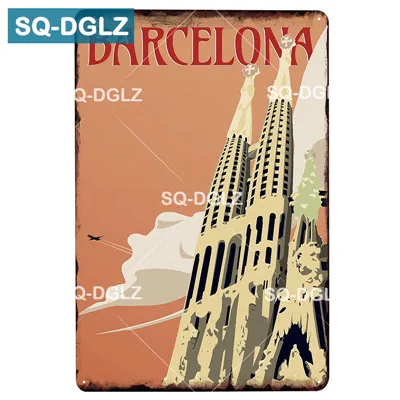 [SQ-DGLZ] LISBOA город металлический знак оловянный знак винтажный Декор доска для поделок домашний декор живопись таблички художественный плакат - Цвет: 1506