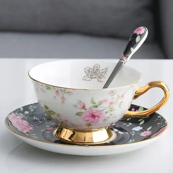 

Tea Cup Saucer Set Ceramic Tea cup White Porcelain Coffee Cup Tea Set Cafe Espresso Cup