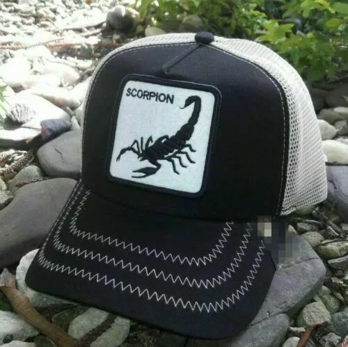 

new Summer trucker cap mesh snapback hip hop hats for men embroidery baseball caps SCORPION