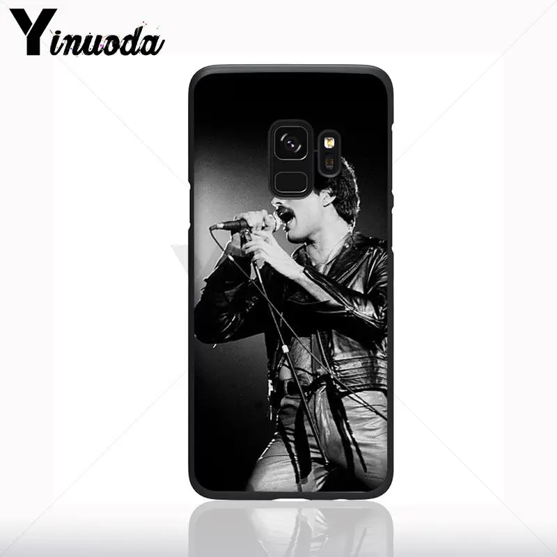 Coque untuk Galaxy S9 Freddie Mercury Black Soft Shell Ponsel Case untuk Samsung Galaxy S10plus S9 S8plus S10e A50 A70 A10 ponsel