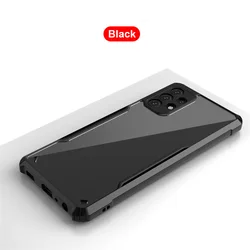 Shockproof Acrylic Phone Case - Durable & Transparent Protection Cover for Note 10 Pro-Plus (Black)