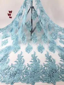 

5y freeshipping embroiderd net lace fabric with suqiuns JOY-22402 Fashionable french style lace fabric for wedding dress