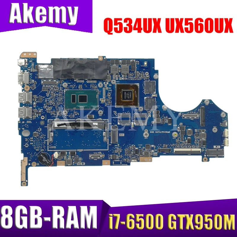  For ASUS UX560U UX560UQK UX560UQ UX560UX Q534U Q534UX Q534UQ Laptop mainboard Motherboard i7-6500 C