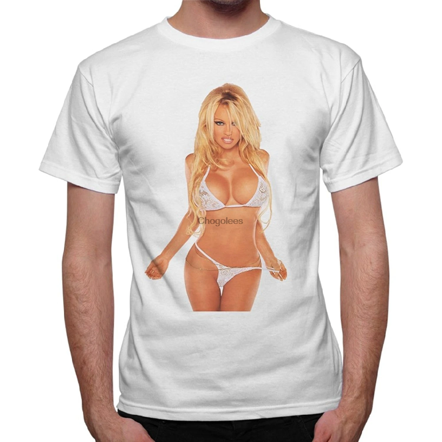 Pamela Anderson Baywatch Costume Men's Fashion T-shirt |