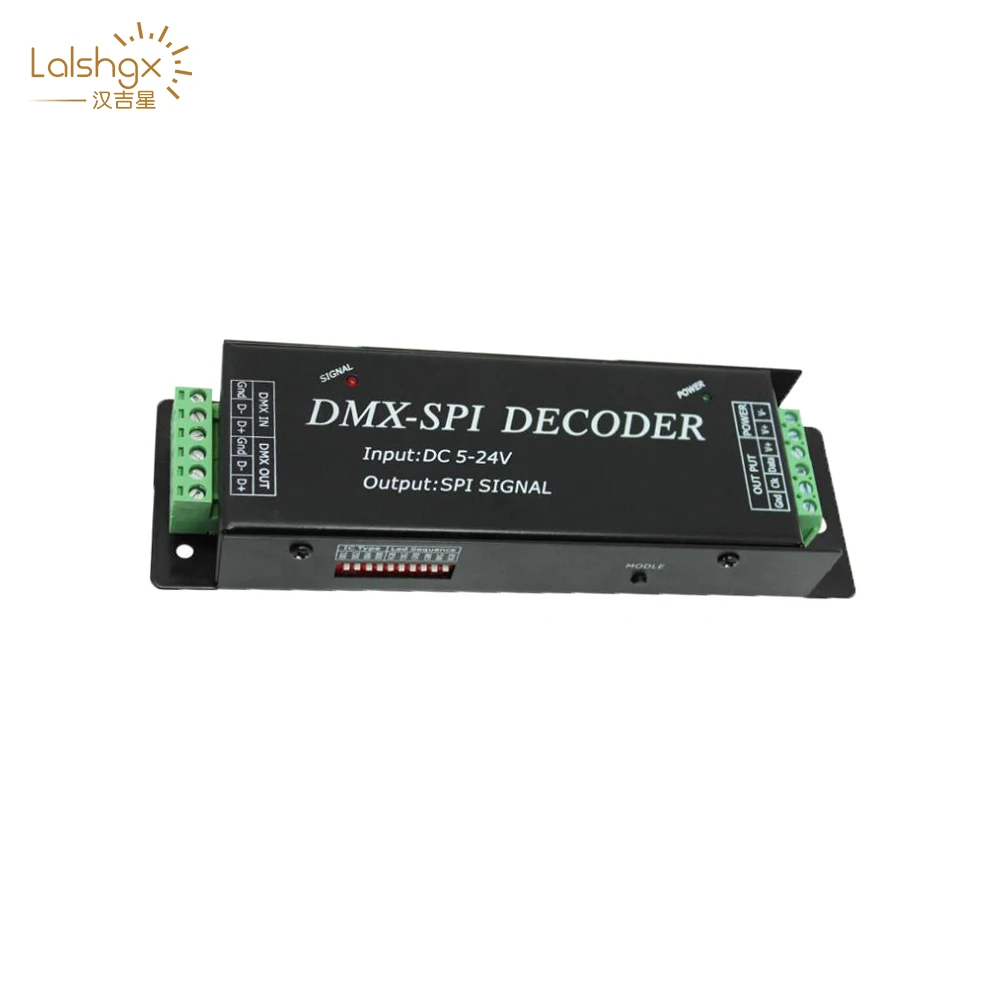 

DMX200 DC5V 12V 24V SPI signal LED Controller DMX TO SPI decoder for 2801 6803 2812 2811 led strip light tape