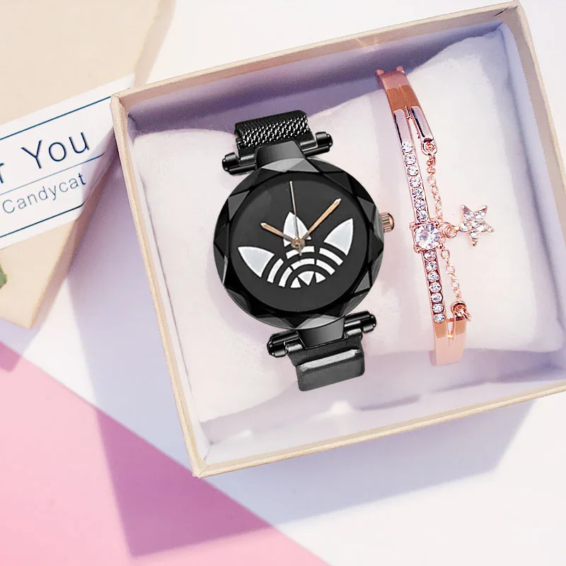 

Luxury quartz women watches Fashion Diamond Ladies Starry Sky Magnet Watch and bracelet Waterproof Female Wristwatch Gift Clock