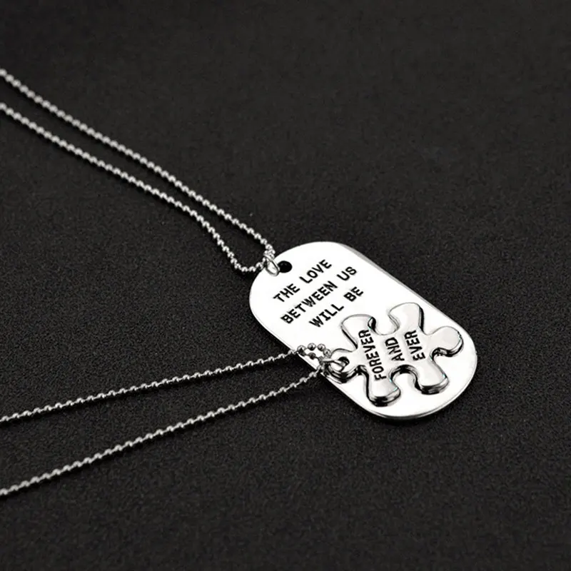 Металл сшивание пара кулон ожерелье творческий день Святого Валентина подарок любовь между нами