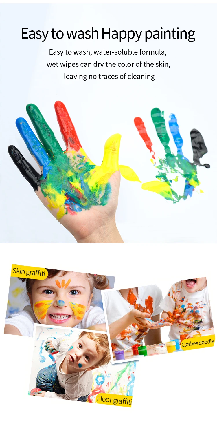 Barbie Bear Creative Finger Pigment 35ML Painting Set 6 Colors Pigment DIY Graffiti Paint Safe Non-toxic Mild Delicate Supplies