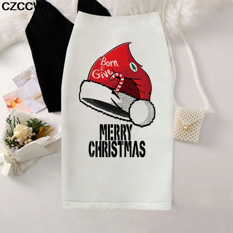 Новая женская юбка карандаш 2019 с рождественским принтом Повседневная Высокая