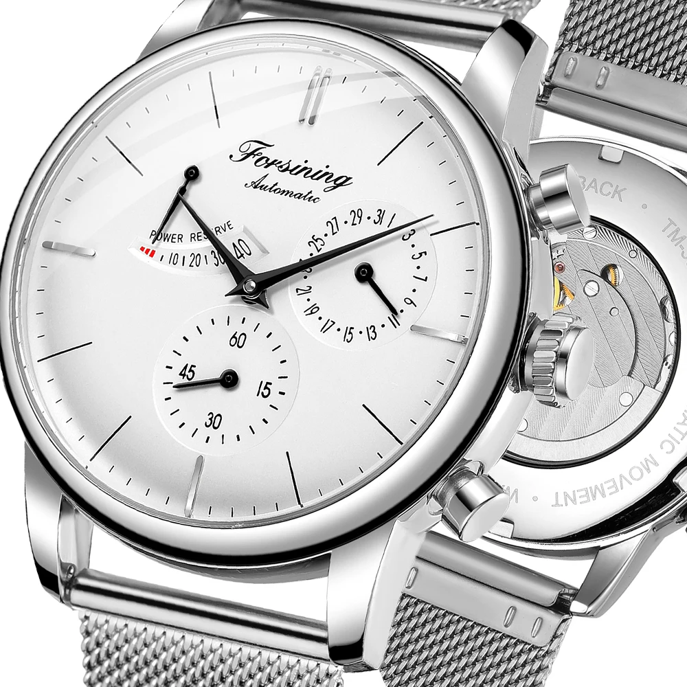 Forsining Business Serise Mechanical Watches Men 5 Hands Automatic Luxury Brand Transparent Case Waterproof Fashion Gift Clock | Наручные