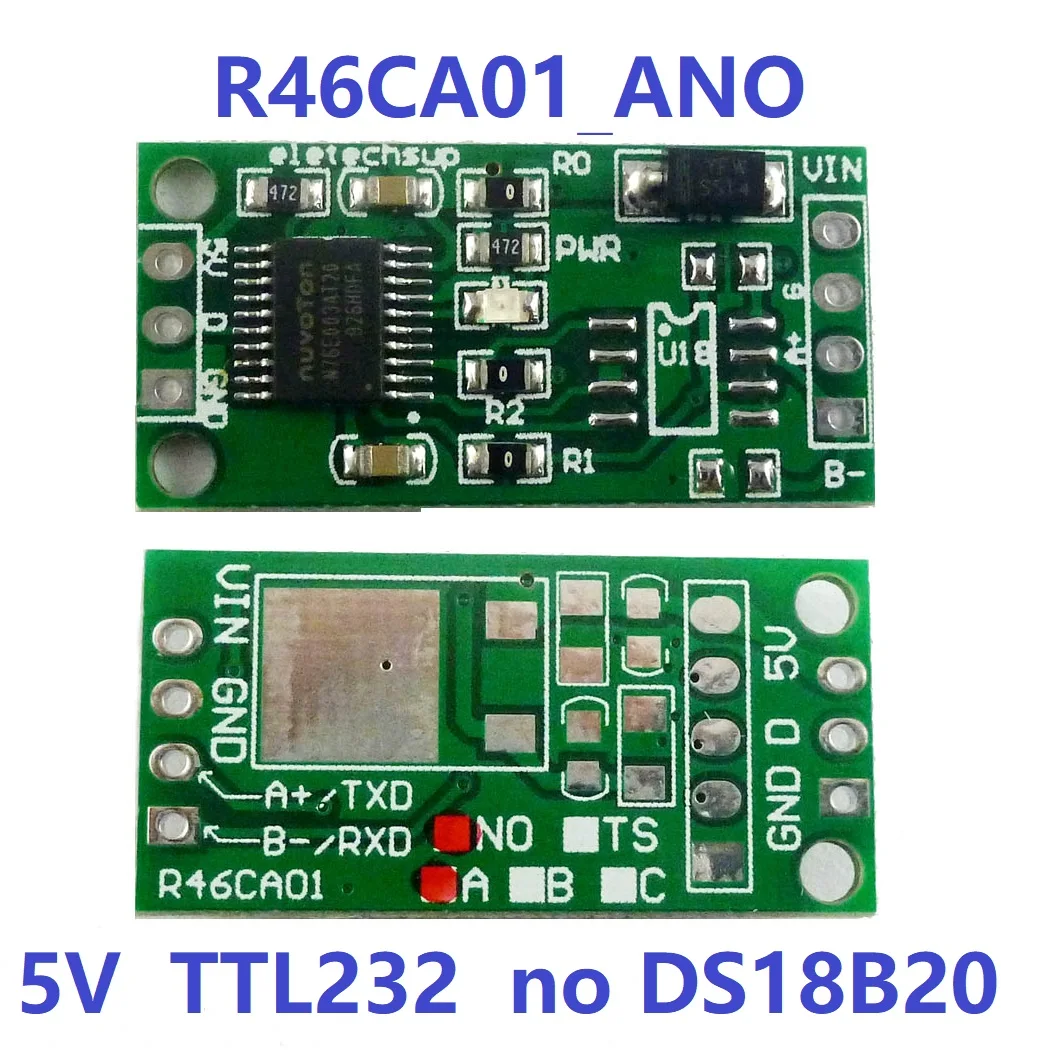 5V TTL232 NO 5pcs 5x R46CA01 Modbus датчик сбора температуры DS18B20 RS485 плата последовательного протокола 3,7 в 5 в 6 в 9 в 12 В 24 В Modbus - Цвет: 5V TTL232 NO 5pcs