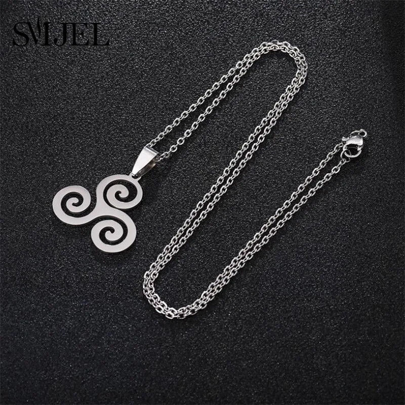 Der Film Teen Wolf inspirierte Anhänger Halskette geometrische Muster Gold Silber Farbe Edelstahl rund Frauen Schmuck Geschenke – Detail 14
