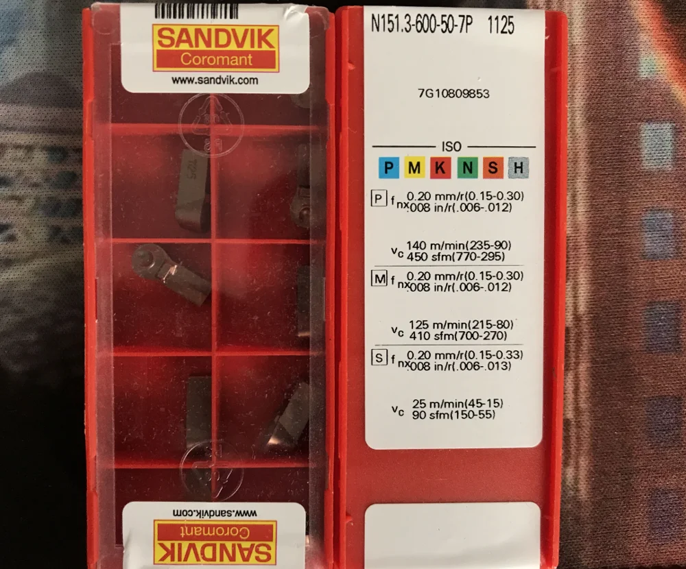 10 шт. вставки карбида N151.3-600-50-7P 1125