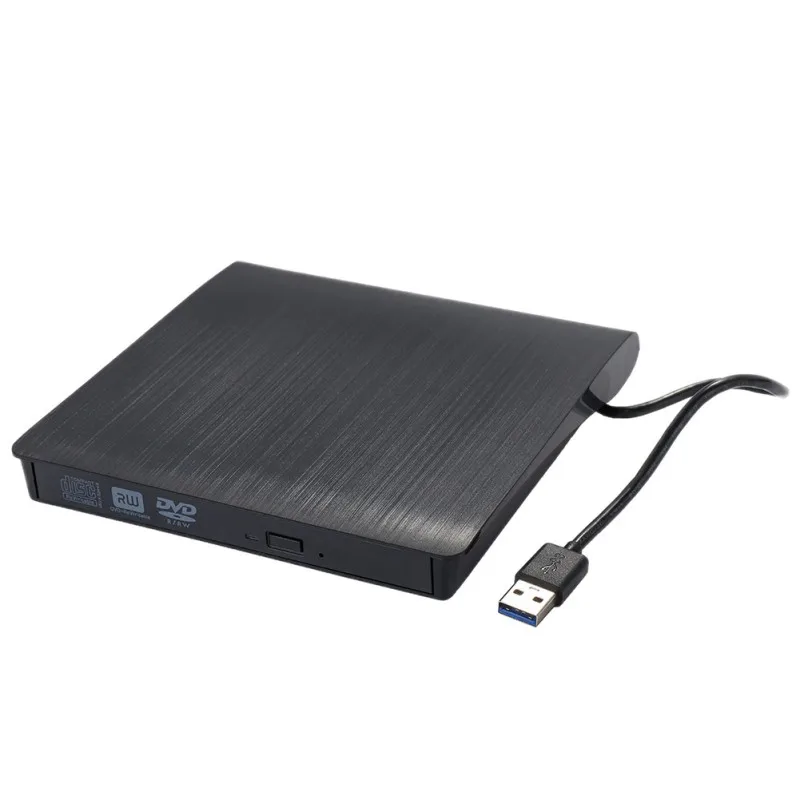 Разработанный Тонкий USB 3,0 внешний CD привод горелки DVD VCD писатель ридер плеер Оптические приводы для портативных ПК высокого качества - Цвет: Черный