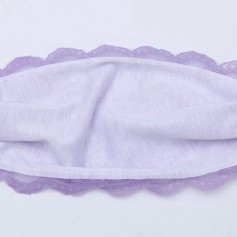 Women Soft Lace Cotton Mask Girls Summer Washable Mask Spring Breathable Mouth Mask Solid Color Mouth-Muffle Face Covers