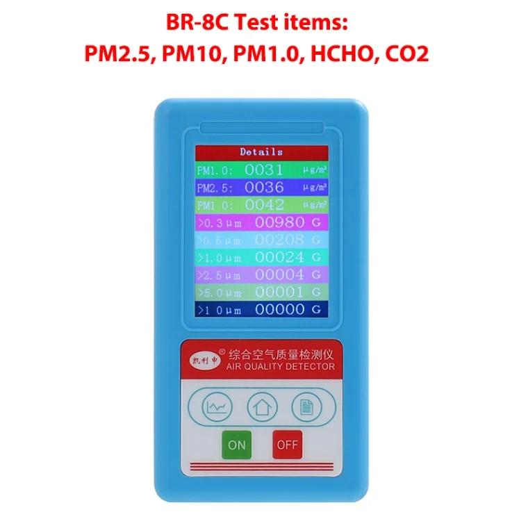 Многофункциональный PM2.5 детектор PM10 PM1.0 CO2 Датчик термометр гигрометр детектор газа анализатор качества воздуха монитор - Цвет: BR-8C