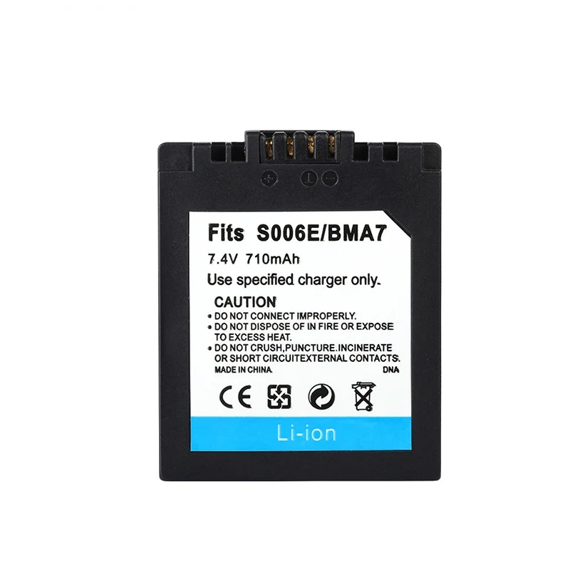 Батарея для камеры Panasonic CGAS006E CGA S006 S006A DMW BMA7 DMW-BMA7 710mah DMC FZ7 FZ8 FZ18 FZ28 FZ30 FZ35 FZ38 |