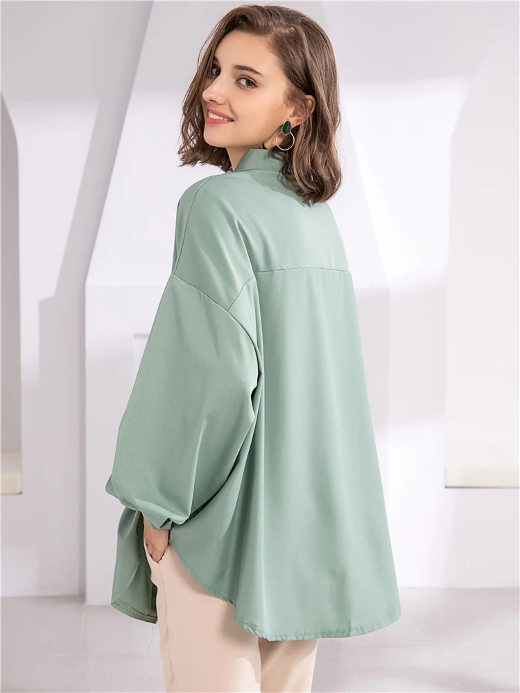 Colorfaith женские блузки рубашки весна лето однотонные шифоновые модные элегантные повседневные офисные женские топы длинная рубашка BL1499