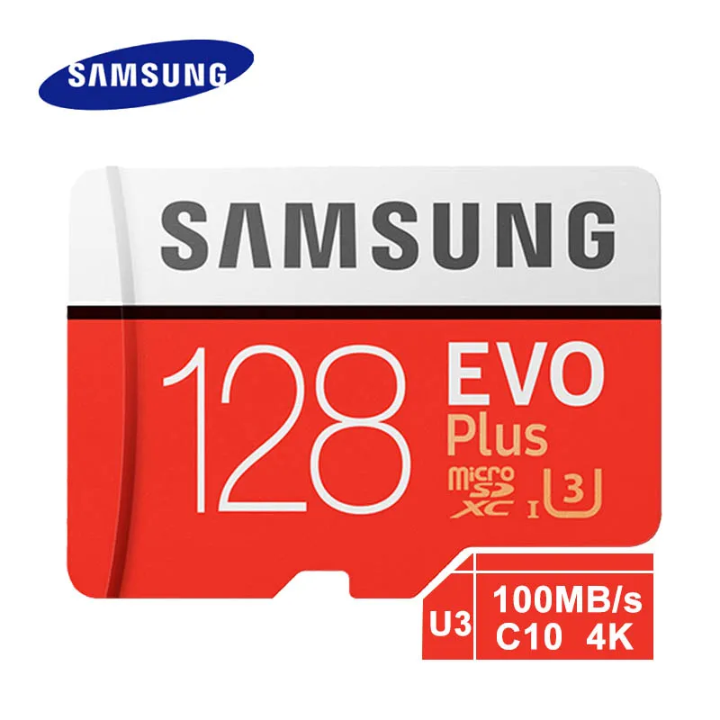 Carte Micro SD dorigine Samsung EVO Plus 128 go Class10 C10 100 mo/s SDXC UHS-1 mémoire Flash