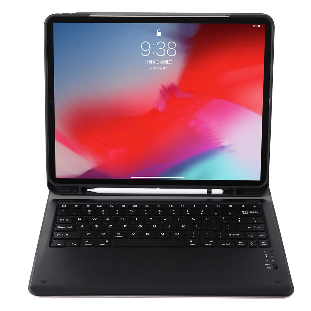 Флип-клавиатура для iPad Pro 12,9 дюймов Чехол Флип беспроводной тонкий Bluetooth 3,0 чехол для планшета с клавиатурой Автоматический Режим сна/пробуждения со слотом для ручки