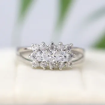 

5mm Princess Cut CZ Diamond Ring Colorless Cubic Zirconia Ring 18k White Gold Plated Ring Engagement Ring Anniversary Ring